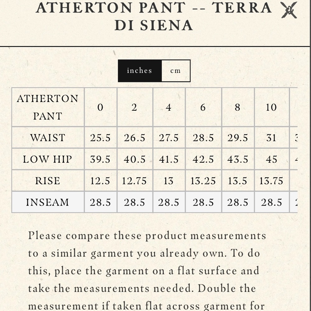 ❄️🎄DÔEN ’Atherton’ Heirloom Italian Wide Wale Cotton Corduroy Pant Siena 0/24 - Picture 9 of 10